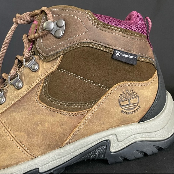 Timberland Mt. Maddsen Hiking Boots In Brown And Magenta Women’s Size 7 NWOT - Picture 4 of 6